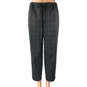 Aritzia Babaton The Group Women's Black Plaid High Rise Tapered Trousers Pants S
